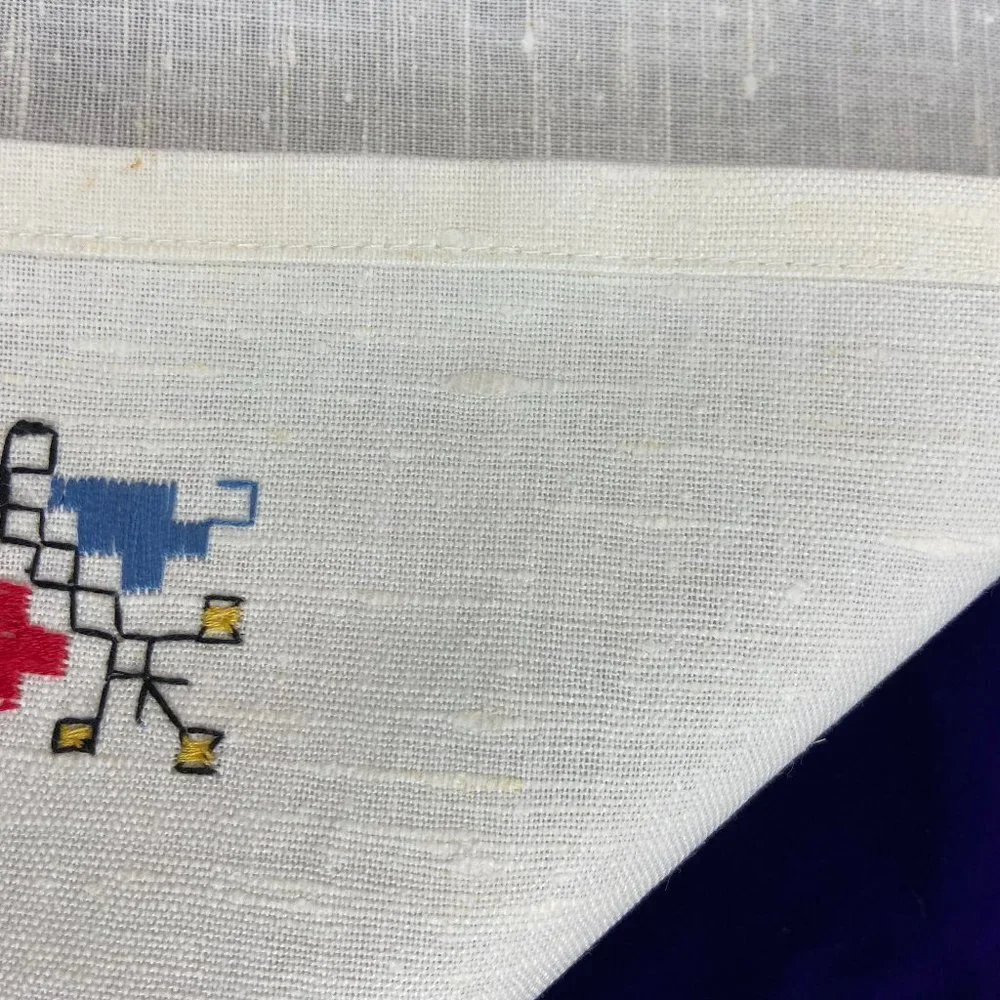 Vintage Embroidery Set 5 napkins serviette Linen